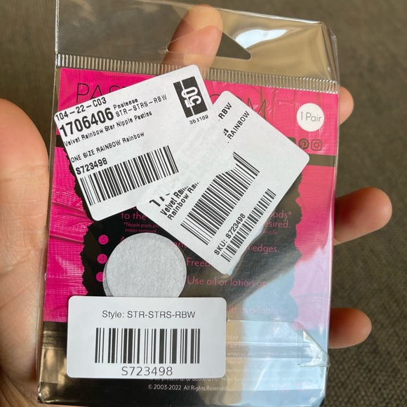 NWT Dolls Kill Pastease Velvet Rainbow Star Nipple Pasties - Picture 4 of 4